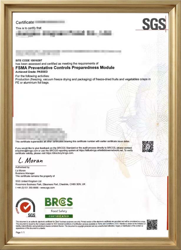 our certificates brcs