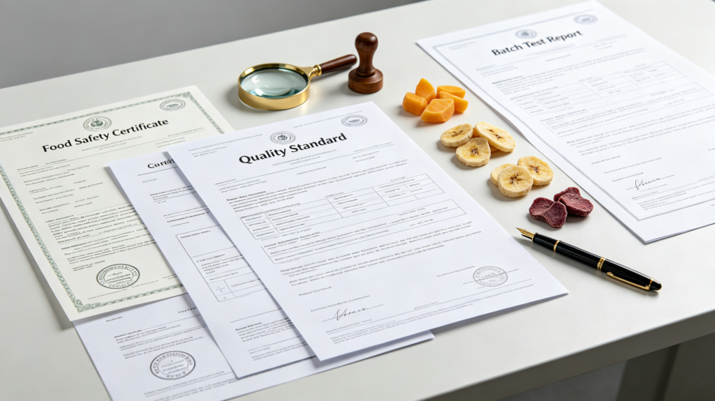 international food safety certification documents