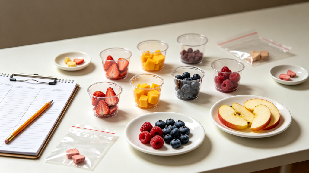 freeze‑dried‑fruit sample evaluation
